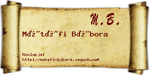 Mátéfi Bíbora névjegykártya
